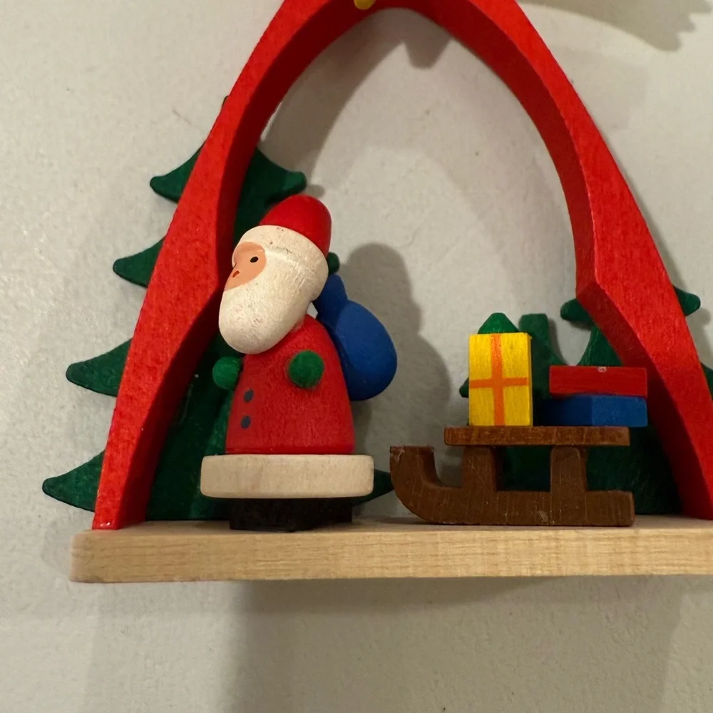 Ulbricht Festive Santa Ornament - Red, Green, Yellow